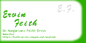 ervin feith business card